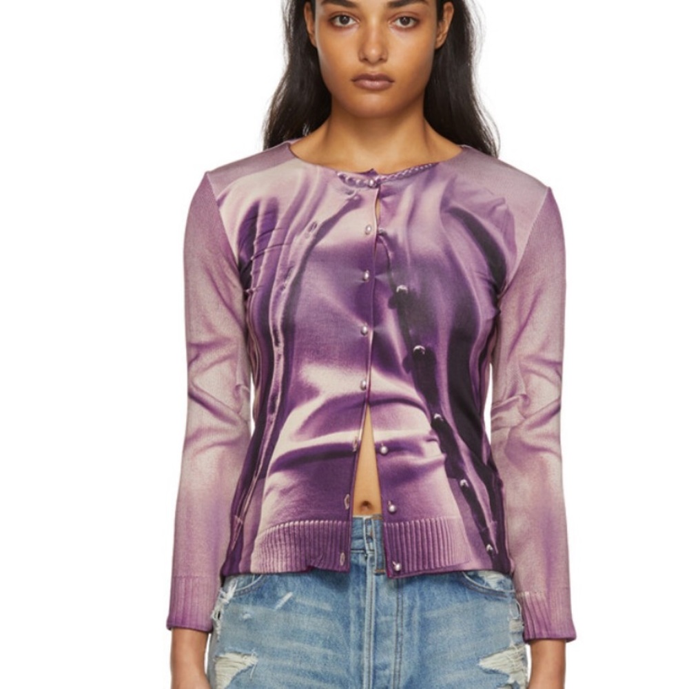 NWT purple twin set cardigan Jean Paul Gaultier